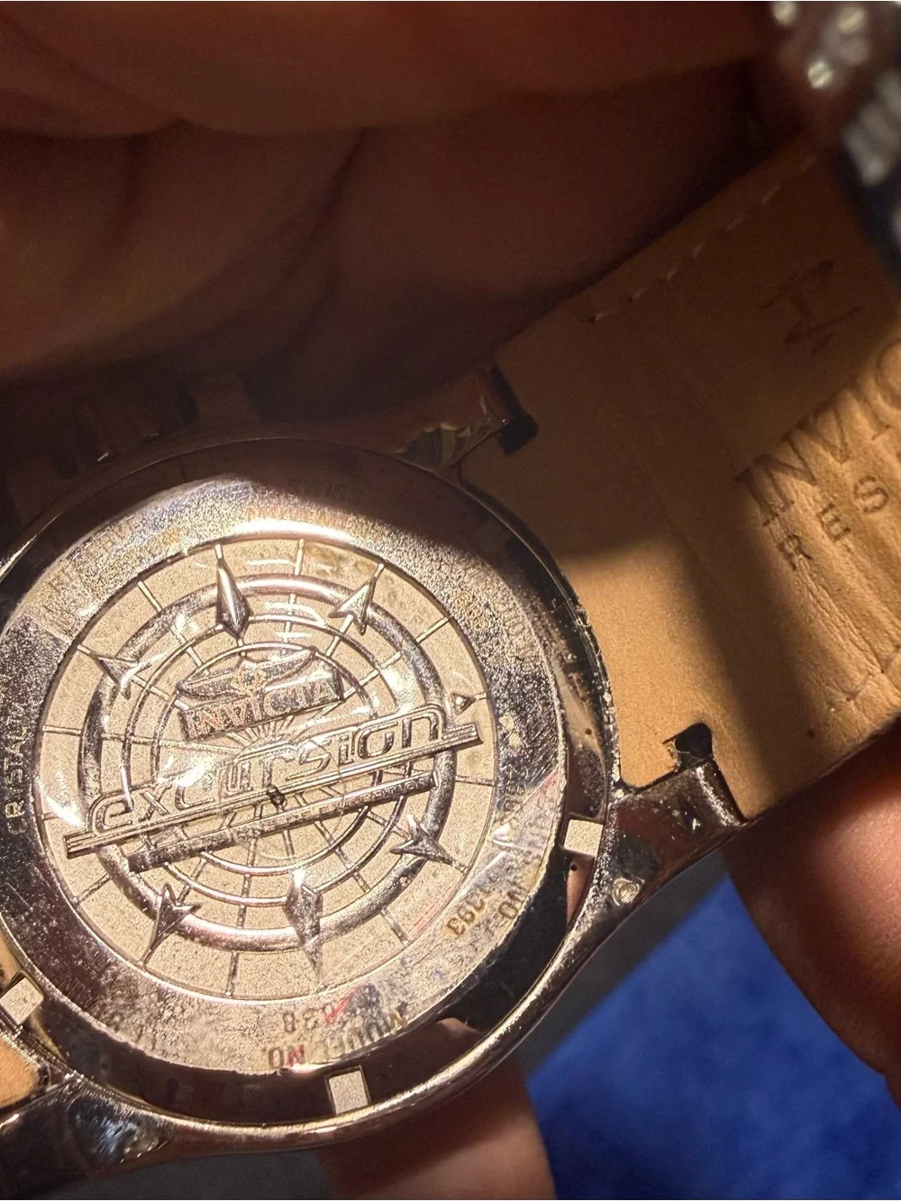 Mens Invicta Reserve 50mm Leather Reserve Excursion Diamond Watch 42628